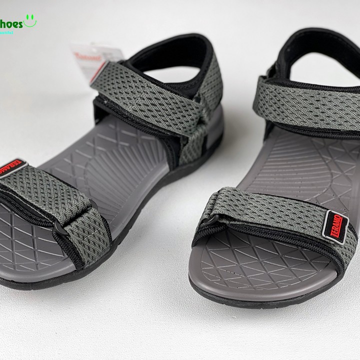 Giày sandal unisex Teramo hay sandan TRM64 - Xám Ri kiểu giày sandal nam hai quai ngang và sandal nữ hai quai ngang