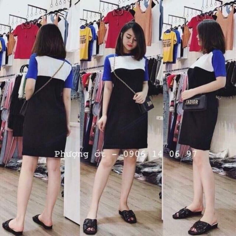 Váy Len Pha Màu Siêu Đẹp