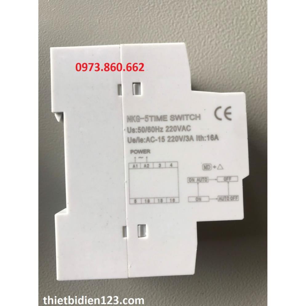 Combo chuyển nguồn tự động ATS 2P 63A + hẹn giờ chu kỳ tháng ( Timer tháng ) - Đấu dây và cài đặt sẵn -TBĐ