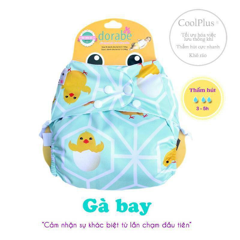 Tã vải Dorabe size L ban đêm (Gồm vỏ và lót) 10
