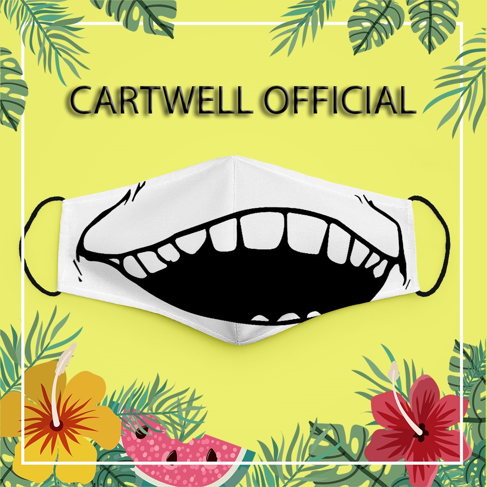 Khẩu trang hoạt hình vui nhộn đáng yêu cho bé cute trẻ em Hình Vẽ DRAWN CARTWELL dày 2 lớp có thể giặt và tái sử dụng kh