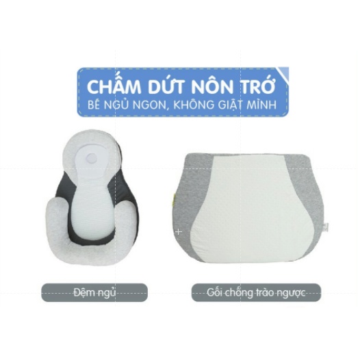 Gối Chống Trào Ngược Và Nệm Ngủ Đúng Tư Thế Cho Bé CHỐNG MÉO ĐẦU Giúp Bé Ngủ Ngoan