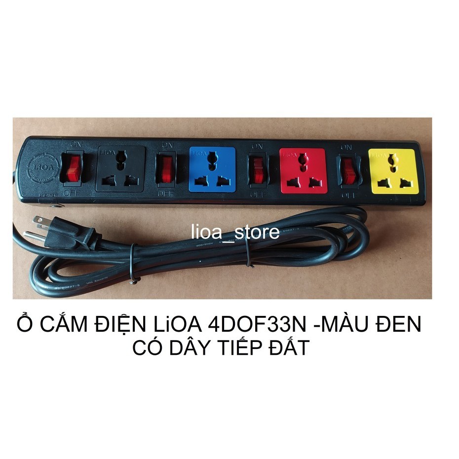 Ổ CẮM ĐIỆN LiOA 4 DOF333N - CÓ DÂY TIẾP ĐẤT.