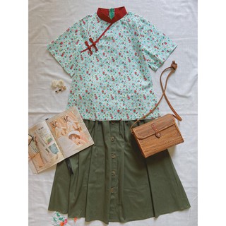 Áo Sườn Xám hoa/ trơn (suông&chít eo)