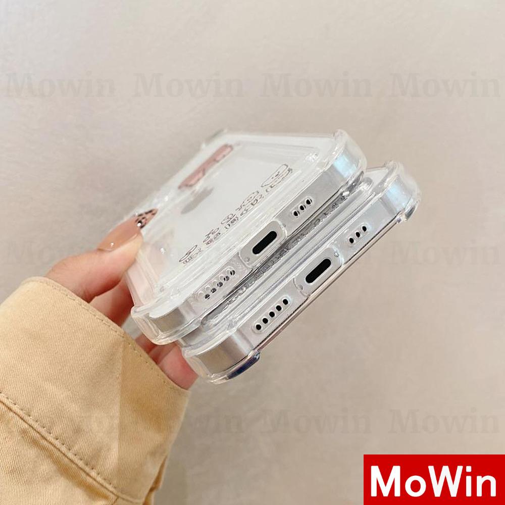 Ốp điện thoại silicon mềm trong suốt hình gấu/thỏ dễ thương bảo vệ cho iPhone 13 Pro Max 12 Pro Max 11 | BigBuy360 - bigbuy360.vn
