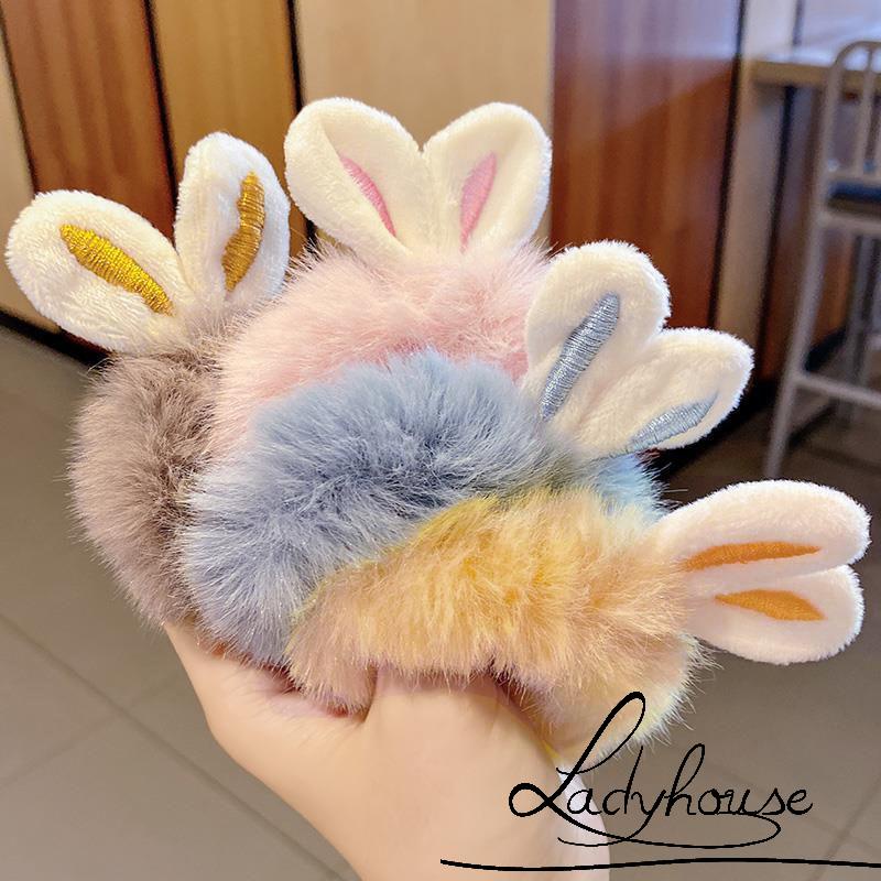 Băng đô cài tóc đính tai thỏ dễ thương cho nữ