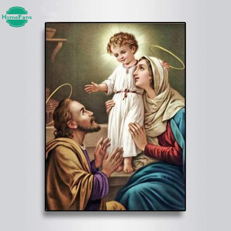 Tranh Thêu Chữ Thập Đính Đá 5D 30*40cm Hình Chúa Jesus