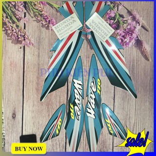 Bộ tem xe Wave 110 nhỏ màu đỏ và xanh dương