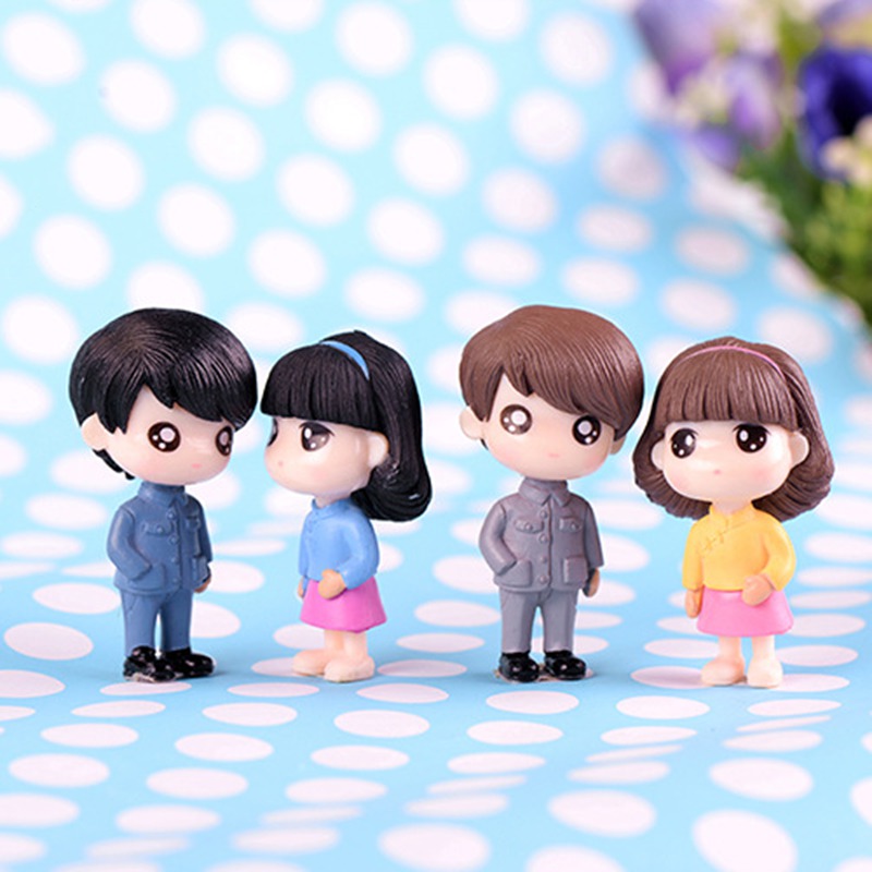 Set 2 Mô Hình Búp Bê Mini Trang Trí Sân Vườn