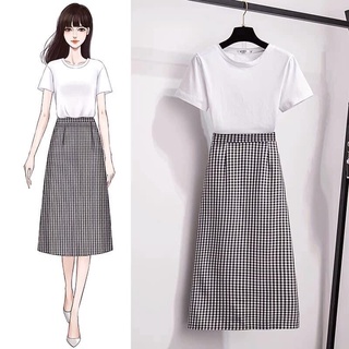 Chân váy chữ A kẻ caro dài che gối, Chân váy kẻ caro dáng dài thời trang 68cm Susuclothing