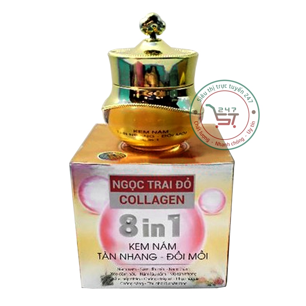 Kem ngừa Nám Tàn nhang Đồi mồi 8in1 Saieho Ngọc trai đỏ 25g (vàng) Chăm sóc da tại nhà hiệu quả