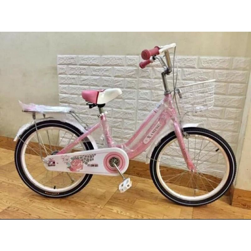 Xe đạp bé gái nhiều màu hồng, đỏ, tím 2 khung nhiều thương hiệu Xaming, H&T Bike, Xiao Ming... size 16 , 18 , 20 inch