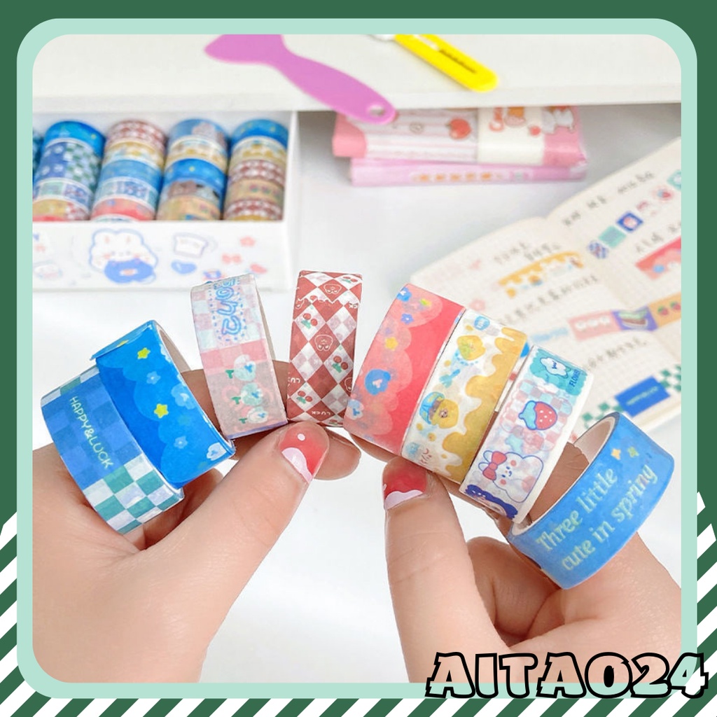 47 mẫu Washi tape hoạt hình cuộn 3met