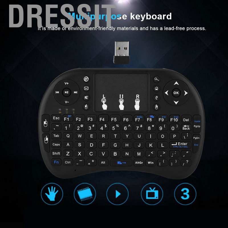 Bàn Phím Không Dây Mini Tích Hợp Cảm Ứng Đa Năng 2.4g | BigBuy360 - bigbuy360.vn