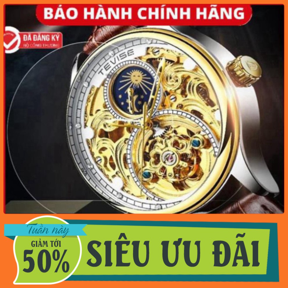 SIÊU PHẨM Đồng hồ Cơ Nam TEVISE LUXIS- Dây Da Cao Cấp - Quý Ông Thời Thượng HÀNG CỰC CHẤT