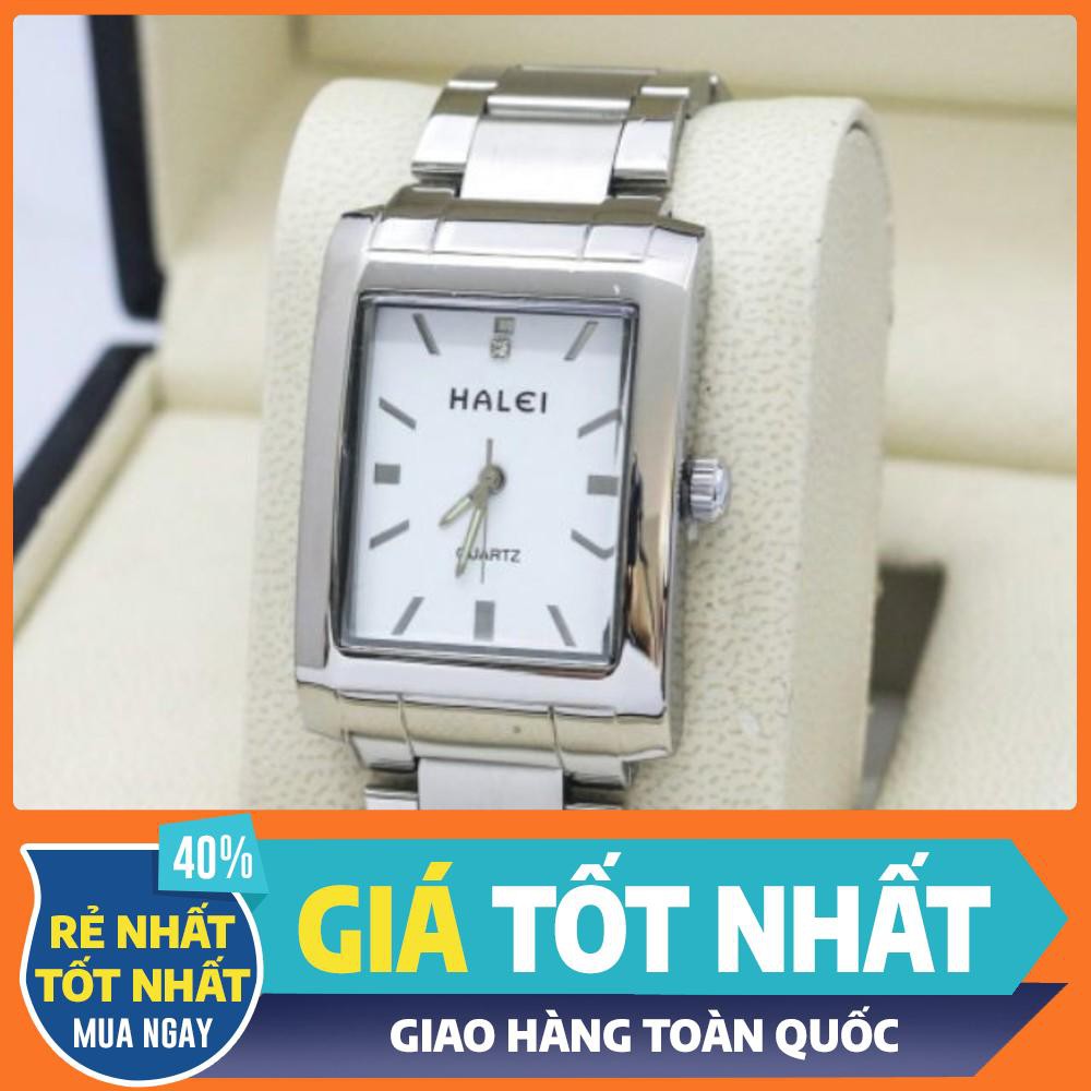 đồng hồ đôi nam nữ thương hiệu halei mặt vuông siêu đẹp