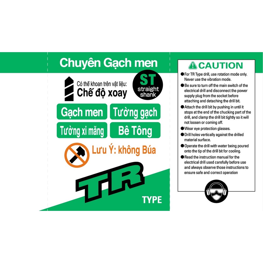 Mũi khoan gạch men Unika chân tròn mã TR