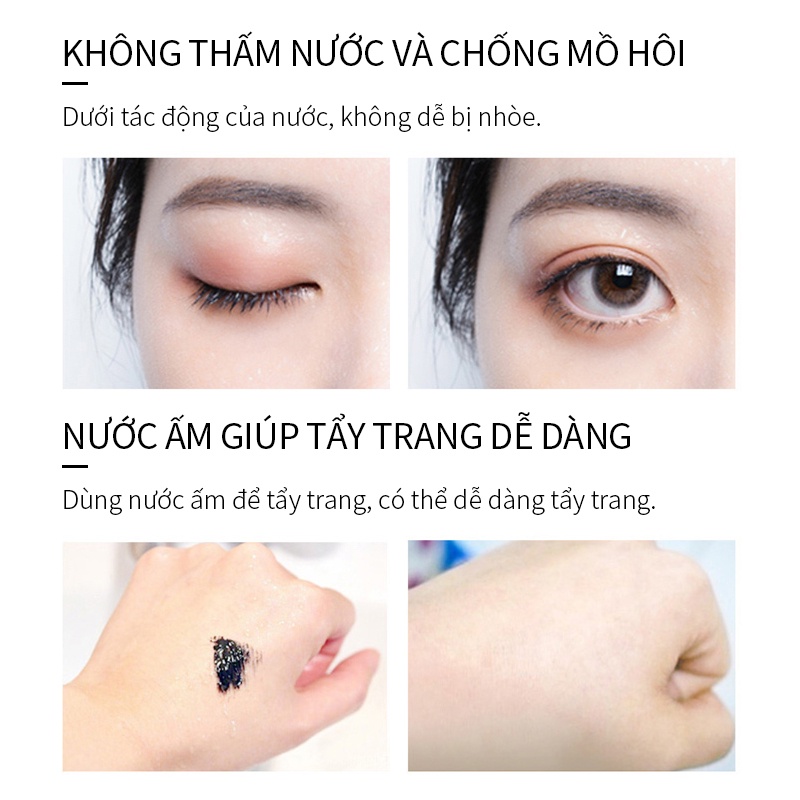 [Hàng mới về] Mascara chuốt dài dày và cong mi lâu trôi thiết kế đầu cọ nhỏ xinh xắn