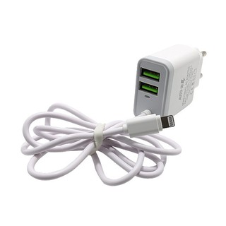 Sạc 3.1A LDNIO A321 2 cổng USB và cáp micro USB / lightning