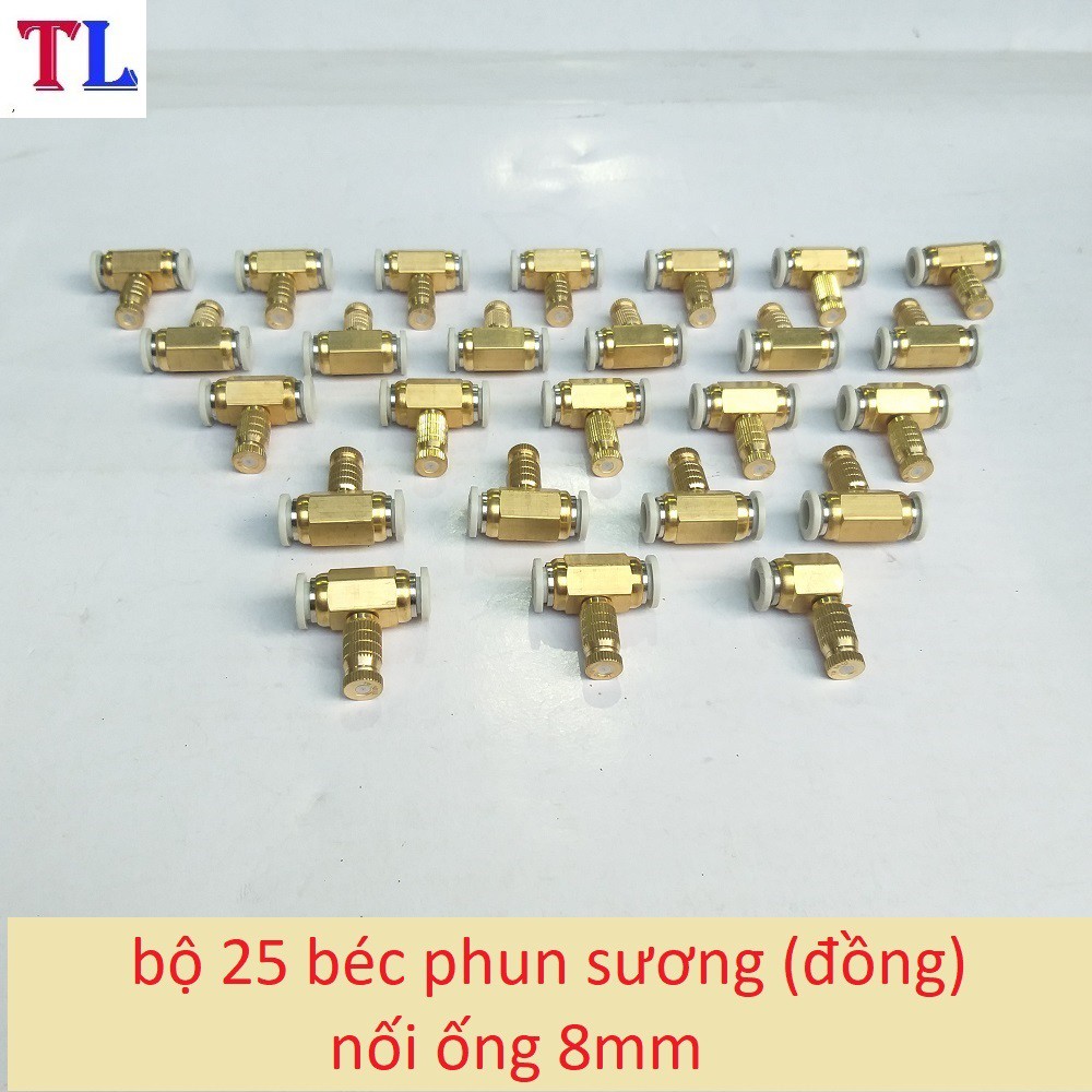 Bộ 25 béc phun sương bằng đồng - béc phun sương