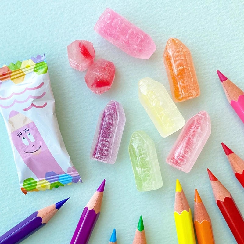 Kẹo bút chì trái cây sắc màu Kanro ,Kẹo trái cây cho bé đủ 6 vị - 80gr date 6/2024
