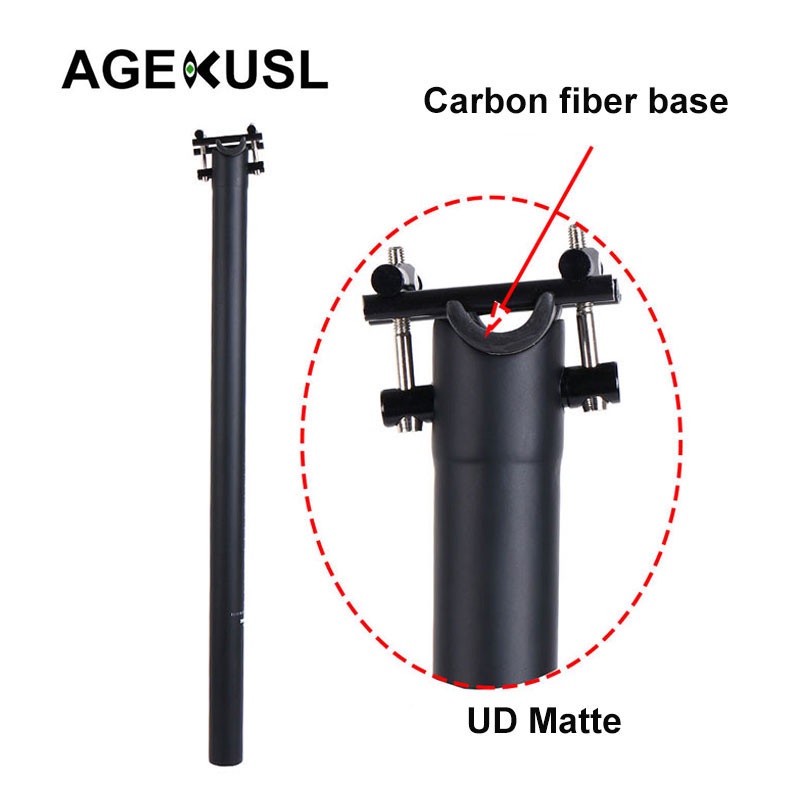 Eskusl Cốt Yên Xe Đạp Gấp Ba Khúc Bằng Sợi carbon Cho brompton 3 sixty fnhon united mtb 31.8mm 33.9mm 580mm