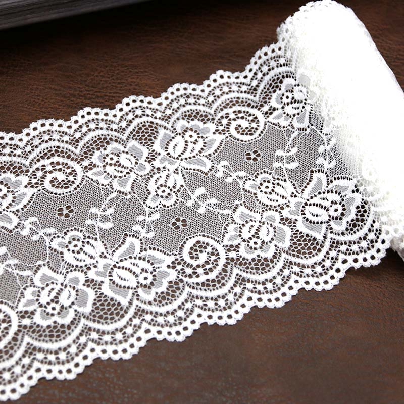 Dây vải ren co giãn rộng 15cm dài 3m dùng để trang trí quần áo