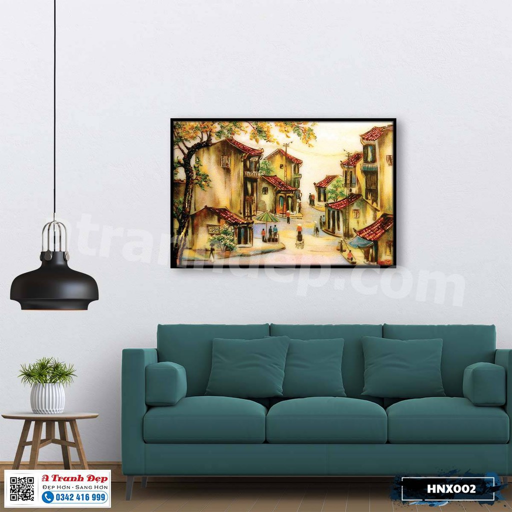 Tranh trang trí siêu nhẹ phong cảnh Hà Nội xưa - HNX002