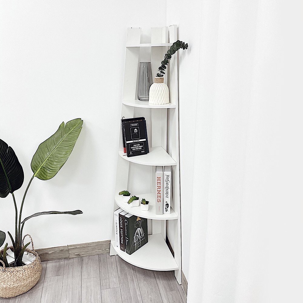 Kệ để góc tường bằng gỗ kết hợp kệ sách, kệ để đồ thương hiệu IGA - GP115