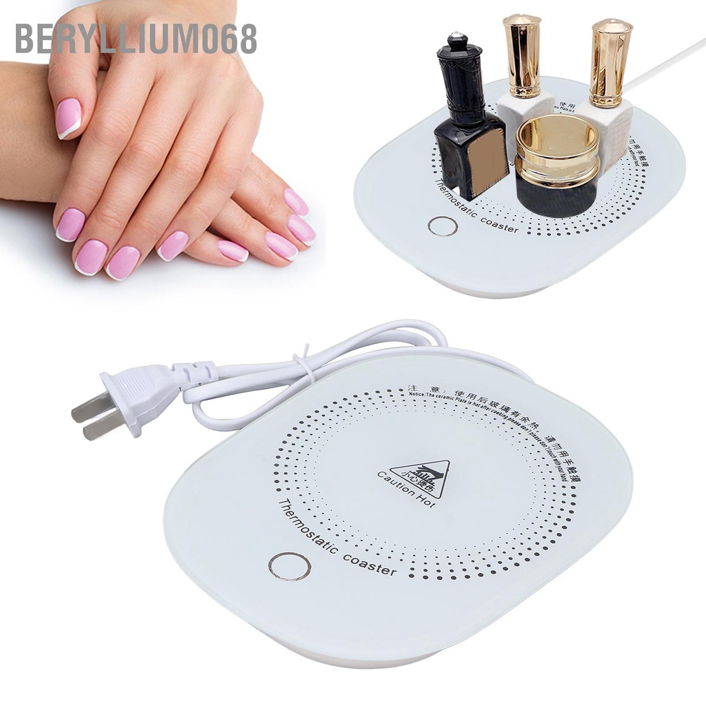 Máy sưởi gel sơn móng tay / Máy đệm làm nóng gel sơn móng tay nghệ thuật 3 mức điều chỉnh nhiệt độ 220V bề mặt kính cường lực