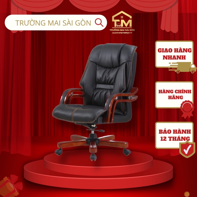 ghế giám đốc văn phòng lưng da giá rẻ hàng Nhập Khẩu cao cấp có chế độ gật gù 120 độ thư giãn Trường Mai Sài Gòn