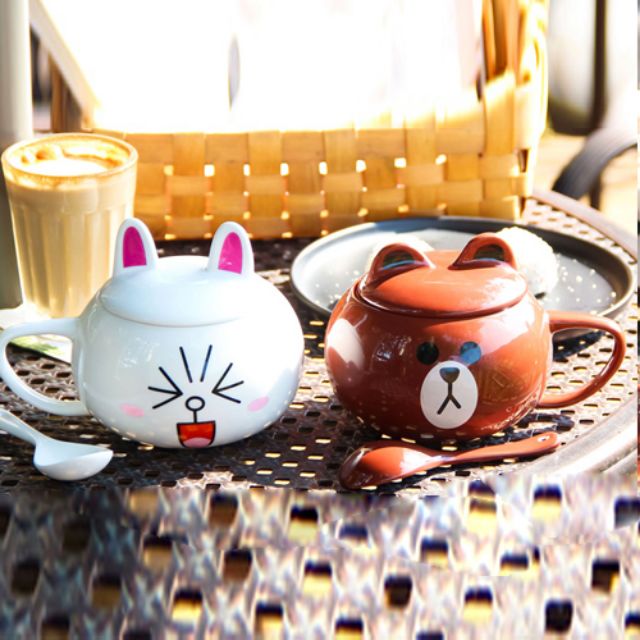 Bộ ly gấu Brown Cony LINE Friends