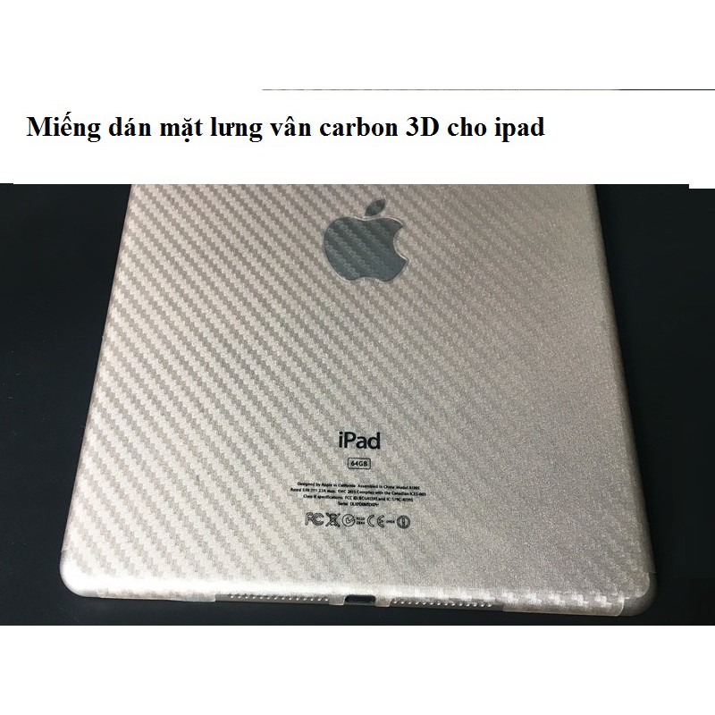 Miếng dán mặt lưng vân Carbon 3D tổng hợp cho các loại iPad - Hàng nhập khẩu - H_Shop_VN