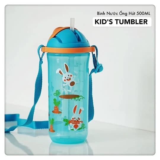 Bình Nước Kids Printable Straw Tumbler 500ML Tupperware - Nhựa nguyên sinh an toàn - Có ống hút - Bảo hành trọn đời