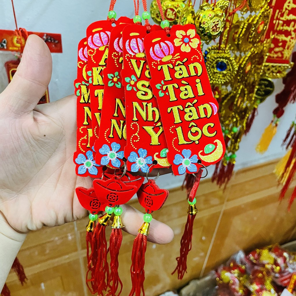 sỉ 5 dây liễng trang trí chữ việt in trên vải nhung D10