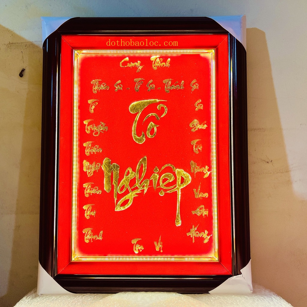Bài vị thờ Tổ Nghiệp dát vàng 24 K cao 40cm phù hợp mọi ngành nghề đem lại thịnh vượng –phát triển