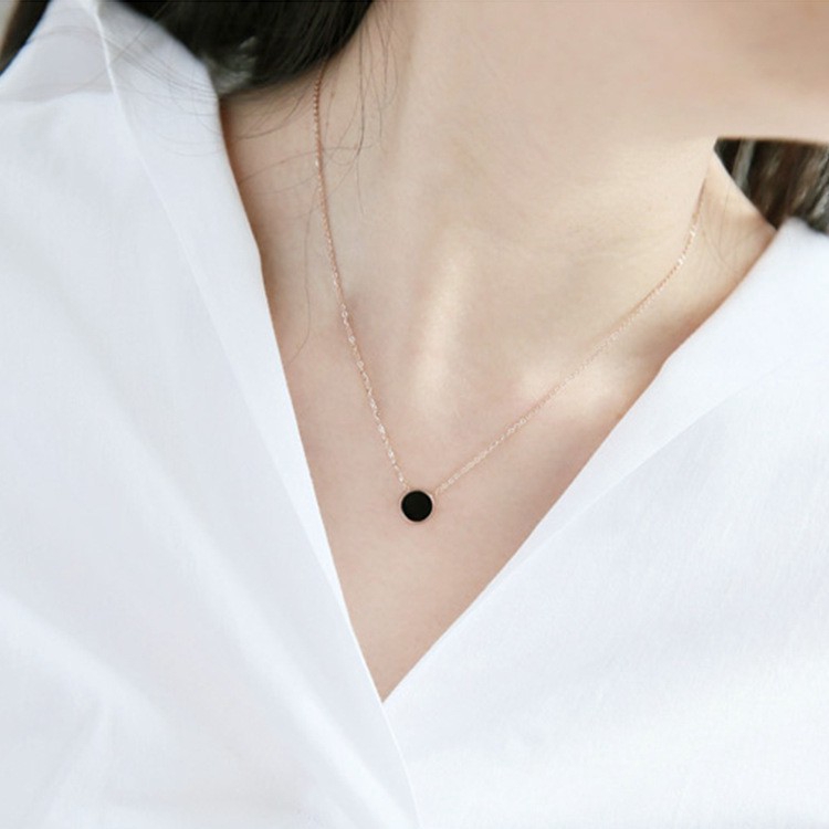 XiaoboACC Vòng Cổ Mặt Hình Tròn Đơn Giản Thời Trang Dành Cho Nữ