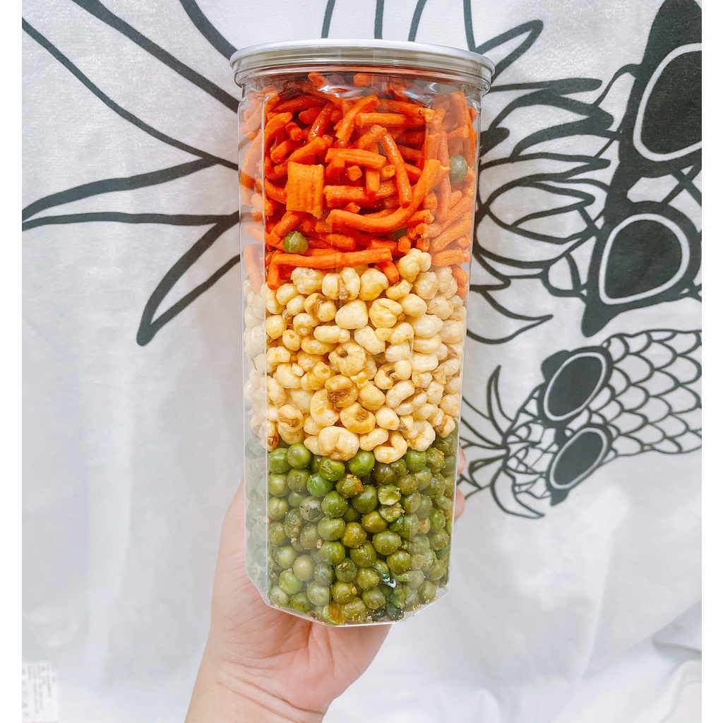 Bim bim que mix bắp, đậu hà lan, lon pet 400g siêu ngon