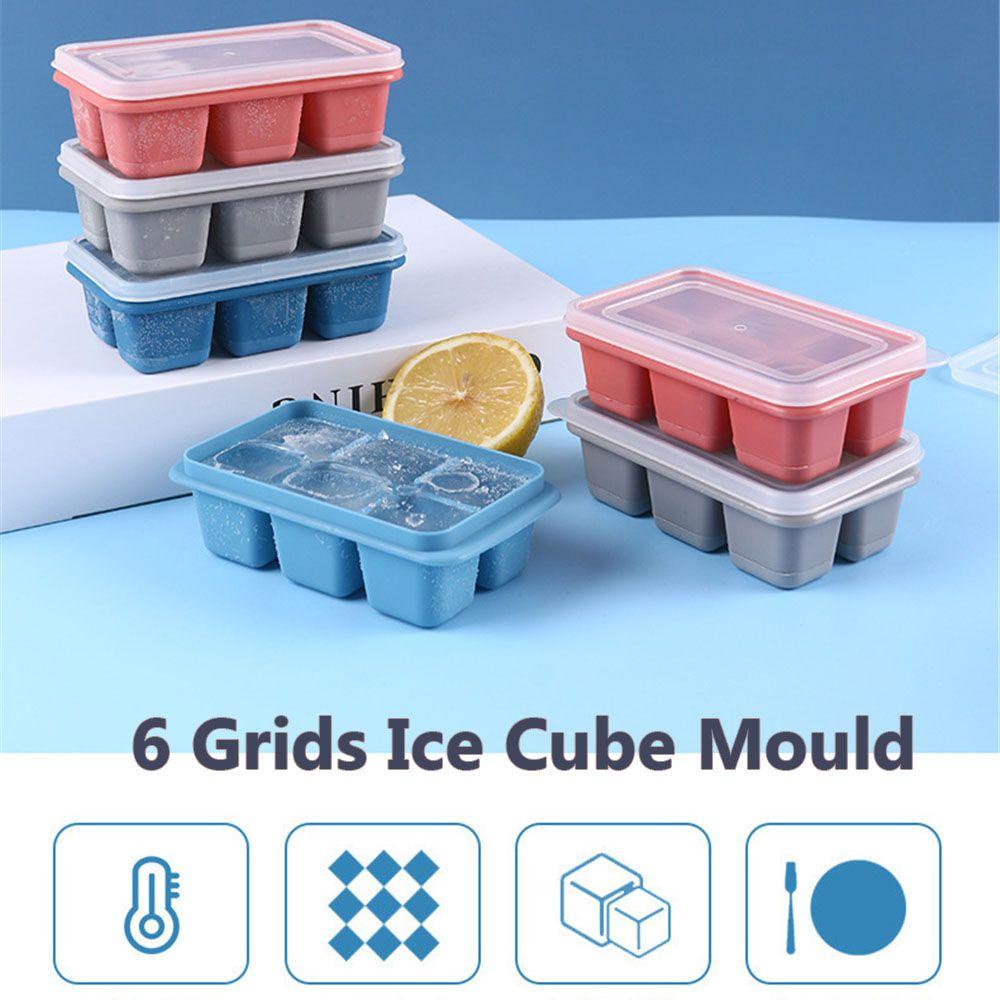 LEISURE Khuôn Làm Đá 6 Ngăn Bằng Silicon Mềm Tiện Dụng Cho Quán Bar / Cà Phê
