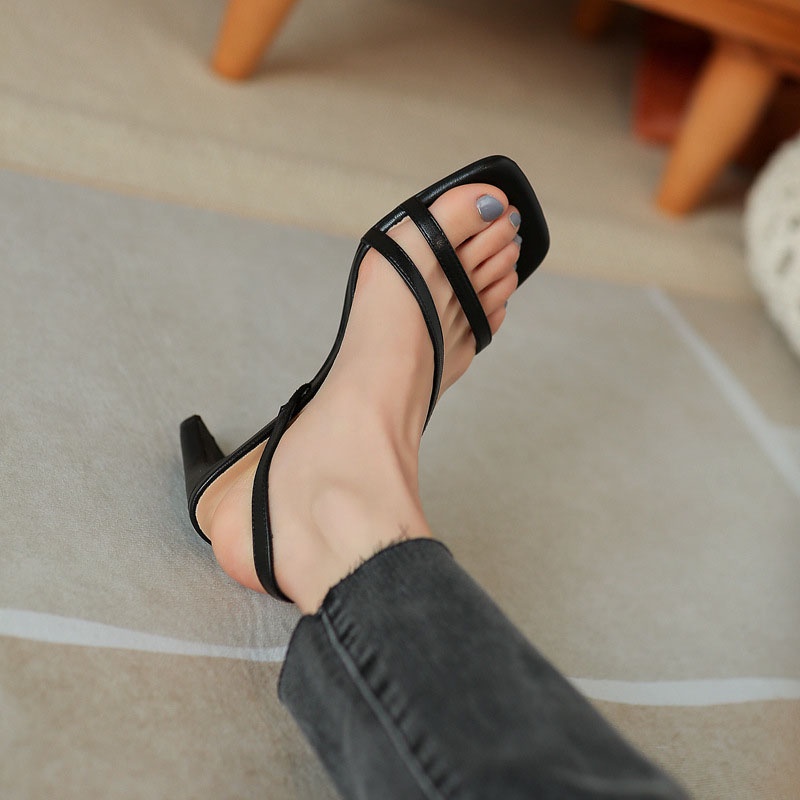 Dép Cao Gót Mũi Vuông Thoải Mái Thời Trang Mùa Hè Cho Nữ