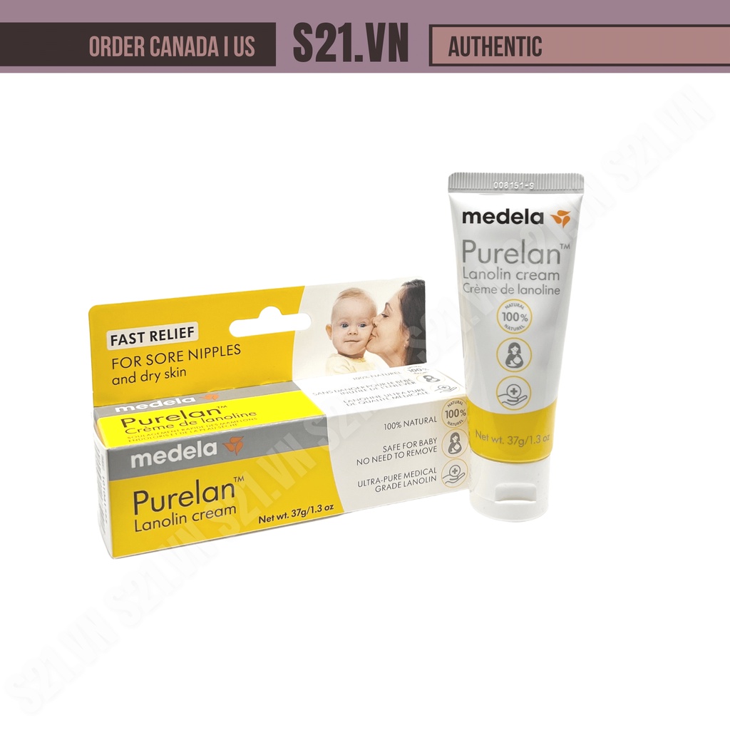 Kem Mỡ Cừu Bôi Nứt Đầu Ti Medela Purelan Lanolin Cream Fast Relief For Sore Nipples And Dry Skin 37g