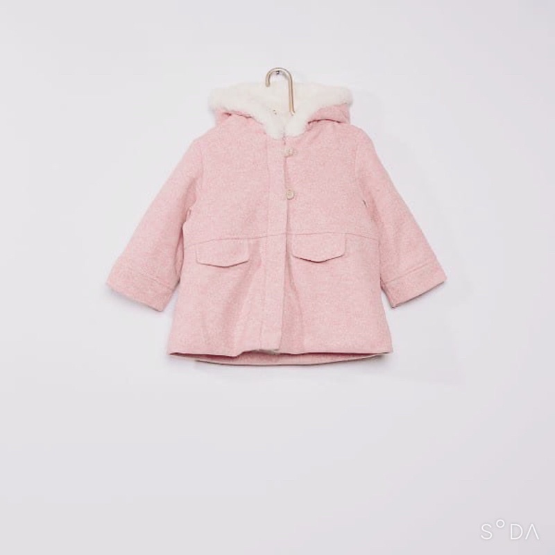 áo khoác dạ lót lông màu Hồng cho bé