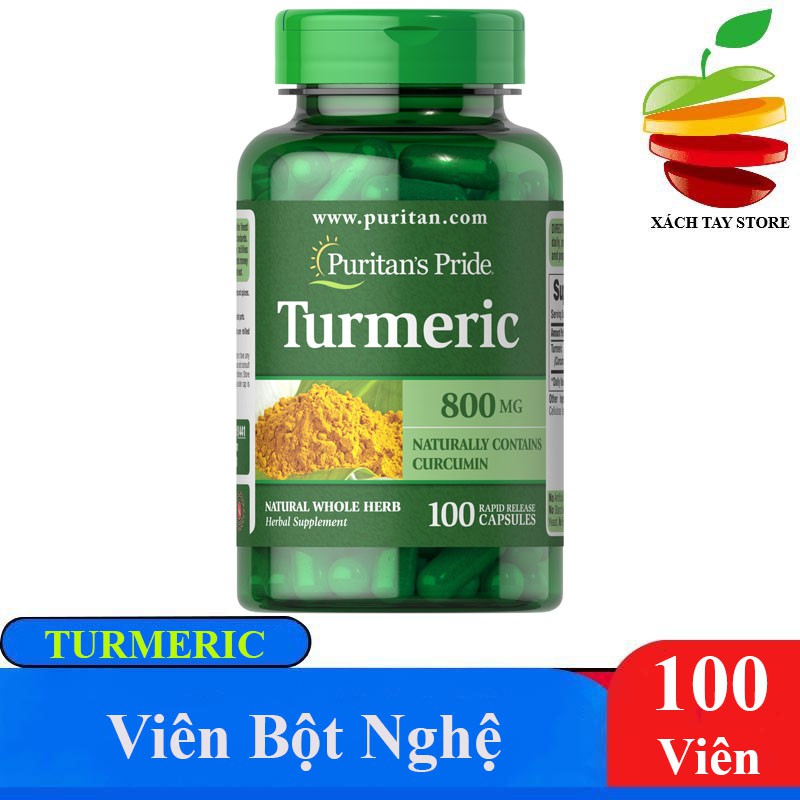 Viên Bột Nghệ Turmeric 800mg Puritan's Pride - 100 Viên