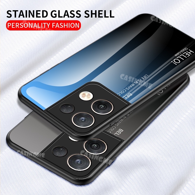 Ốp Điện Thoại Kính Cường Lực Chống Sốc Màu Gradient Cho OPPO Reno 8 5G Reno8 8 7 7Z Reno7 Z pro 5G Reno8 4G 5G