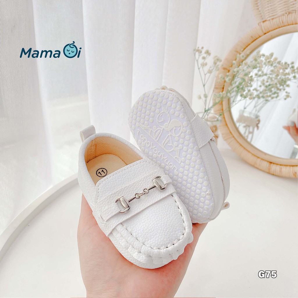 Giày tập đi cho bé giày lười da mềm màu trắng cho bé tập đi của Mama Ơi - Thời trang cho bé