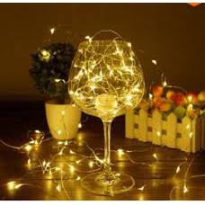 Đèn led dây fairy light đom đóm 3 chế độ nháy có sẵn pin dài 2m và