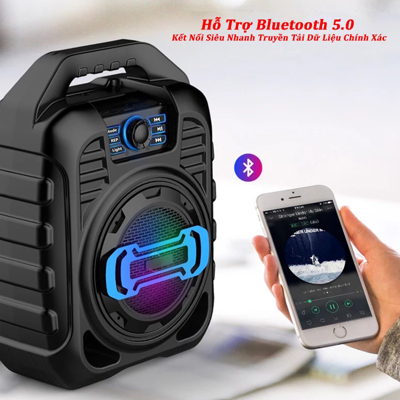 Loa Nghe Nhạc Xách Tay Di Động B123 Hỗ Trợ Bluetooth, USB, Thẻ Nhớ, Nghe Đài Fm, Hát Karaoke Trên Điện Thoại Ipad