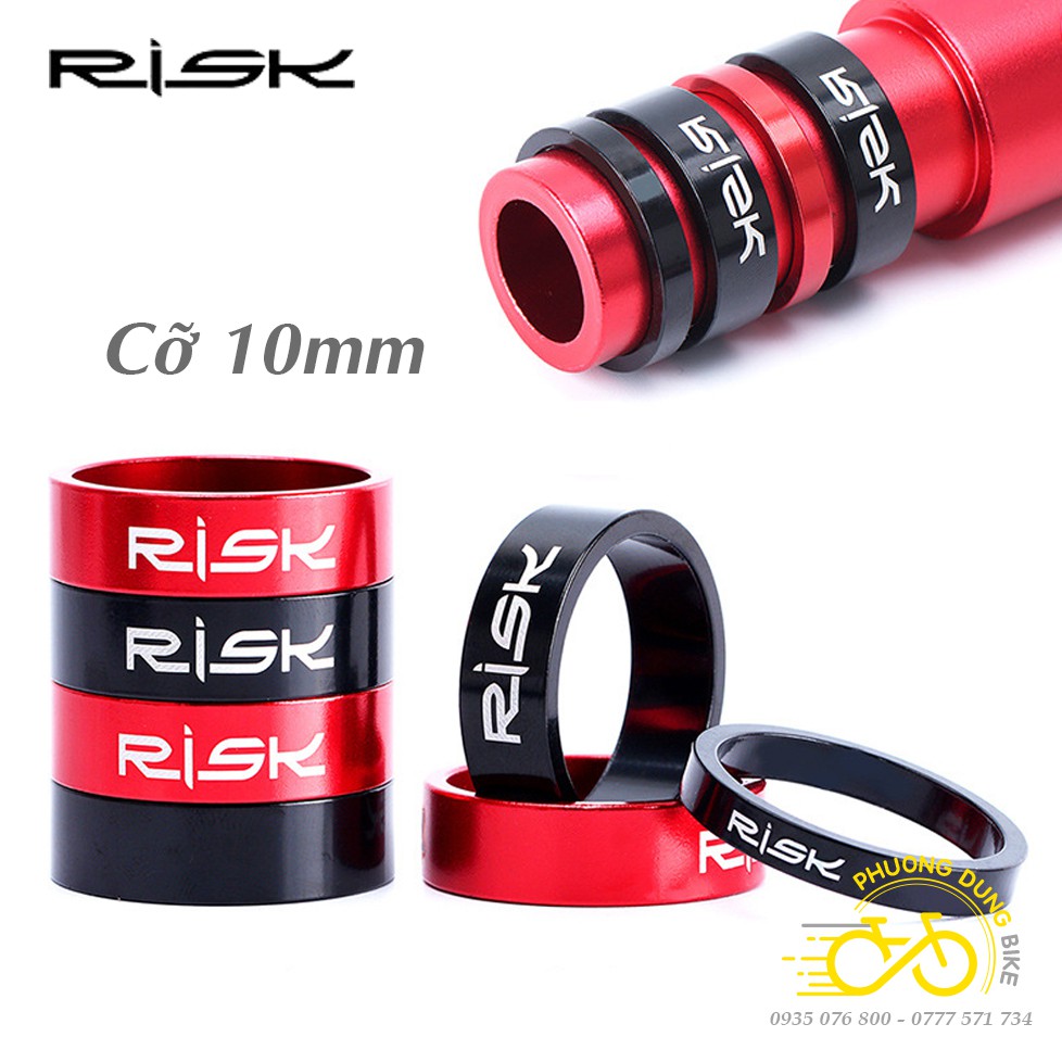 Bộ 4 Vòng chêm cổ nhôm xe đạp RISK 10mm