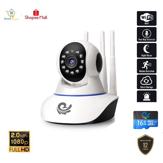 ( 16G) Camera Wifi An Ninh Việt Star Quốc Tế Việt Star Quốc Tế Trong Nhà YS-1021, Hình Ảnh Sắc Nét.