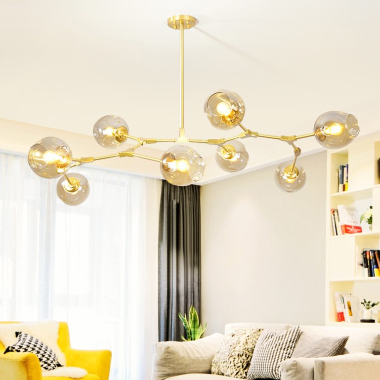 Đèn chùm 8 bóng thả MONSKY LYNSEY thắp sáng cao cấp phong cách châu âu sang trọng